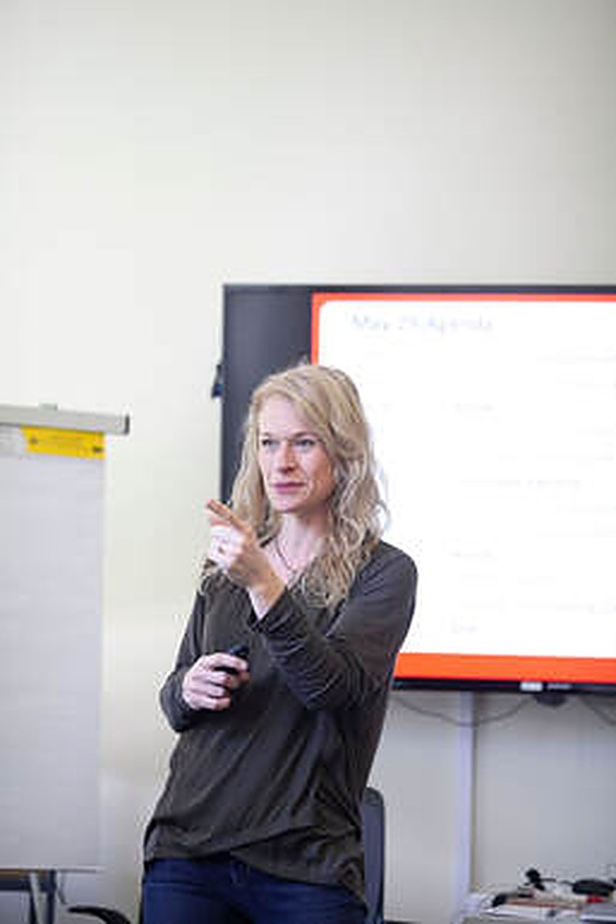 Sara Ellis Conant leading a training session